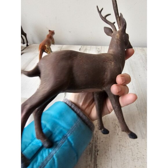 Vintage paper mache reindeer deer Xmas decor shabby chic unique - Picture 5 of 8